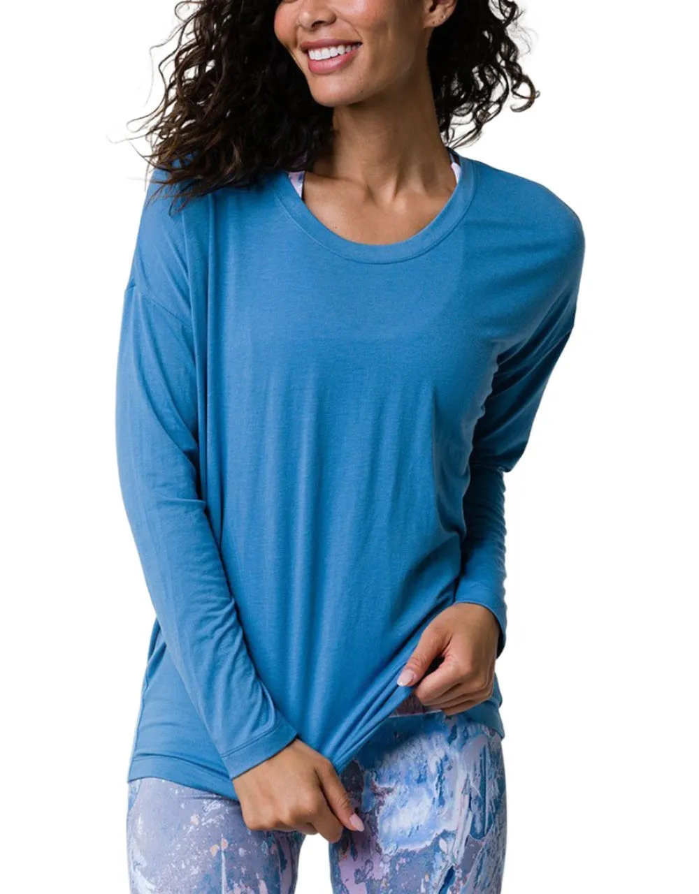 Onzie Hot Yoga Braid Back Top 3076 Pewter and Thunder