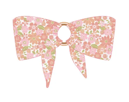 Peachy Flowers bandeau bikini top