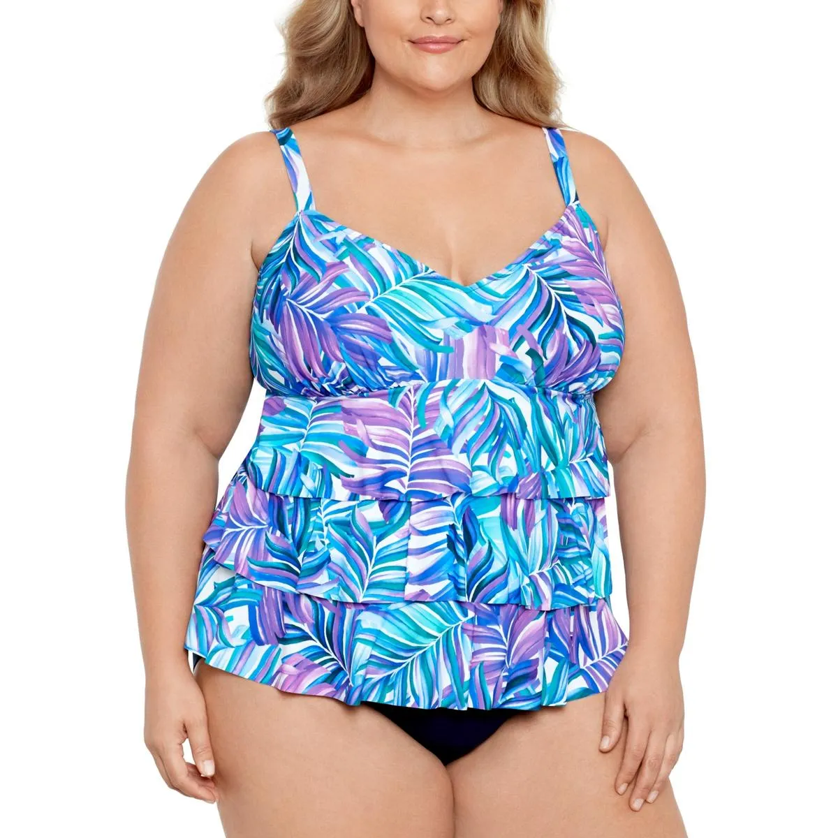 Plus Womens Beachwear Tummy Control One-Piece Swimsuit