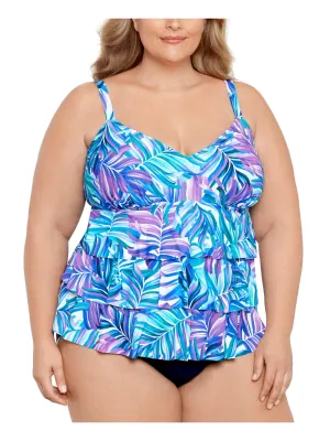 Plus Womens Beachwear Tummy Control One-Piece Swimsuit