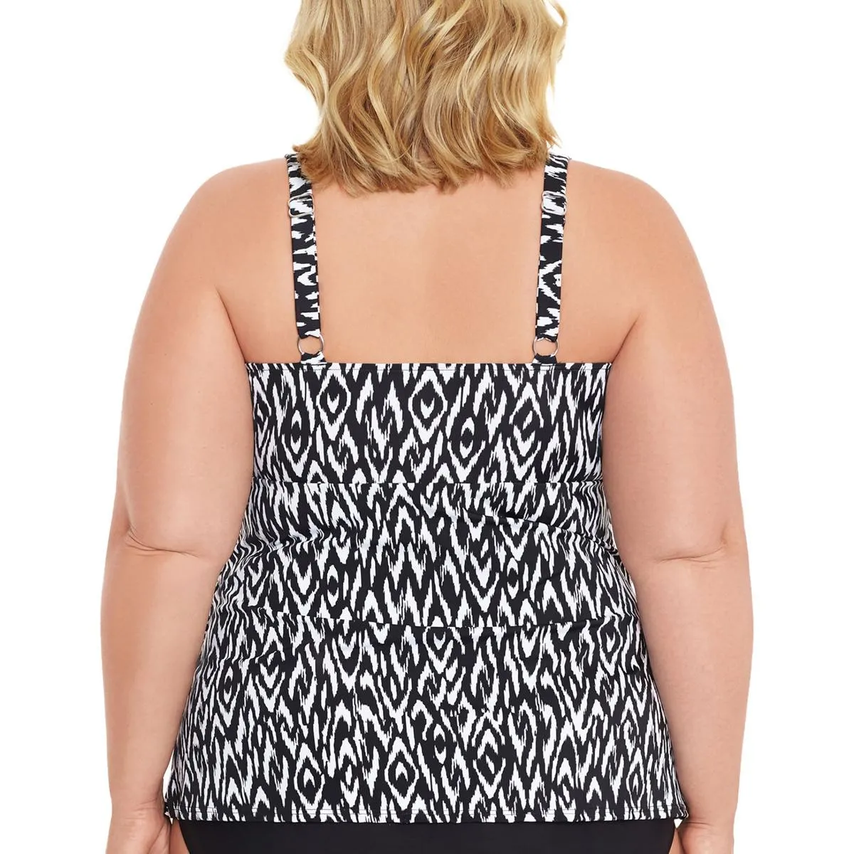 Plus Womens Printed Tummy Control One-Piece Swimsuit