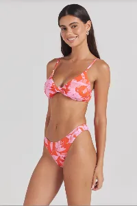 POOLSIDE PARADISO Mo'orea Knot Top - Watermelon