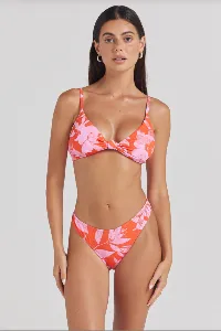 POOLSIDE PARADISO Mo'orea Knot Top - Watermelon