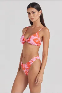 POOLSIDE PARADISO Mo'orea Knot Top - Watermelon