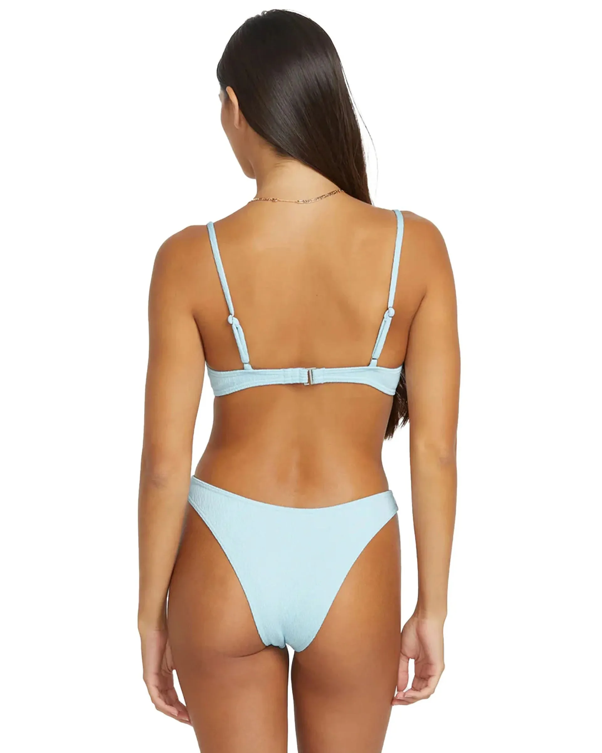 Pucker Up Scoop Crop Bikini Top - Cloud Blue
