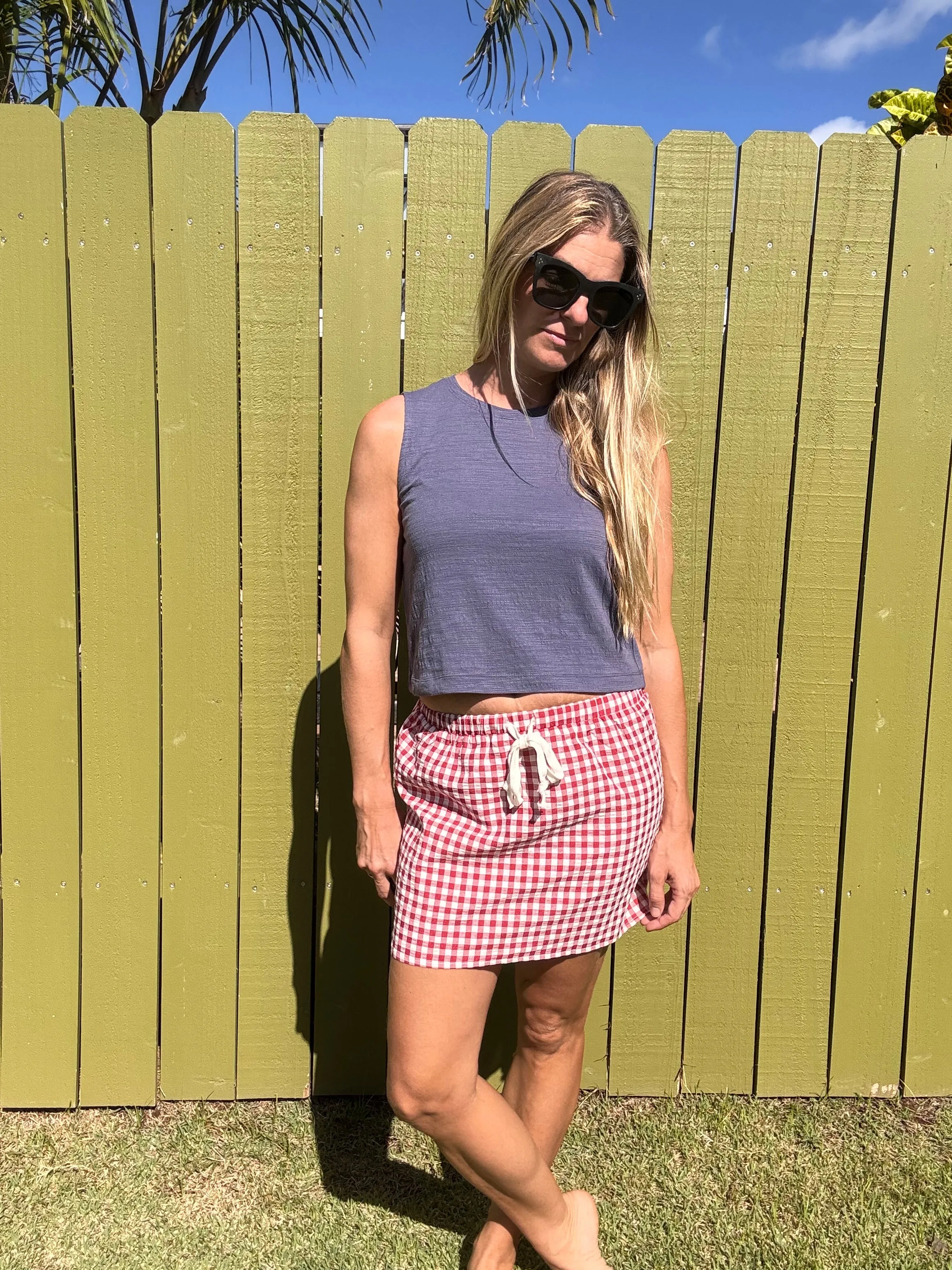 Red Ruby Gingham Mini Skirt