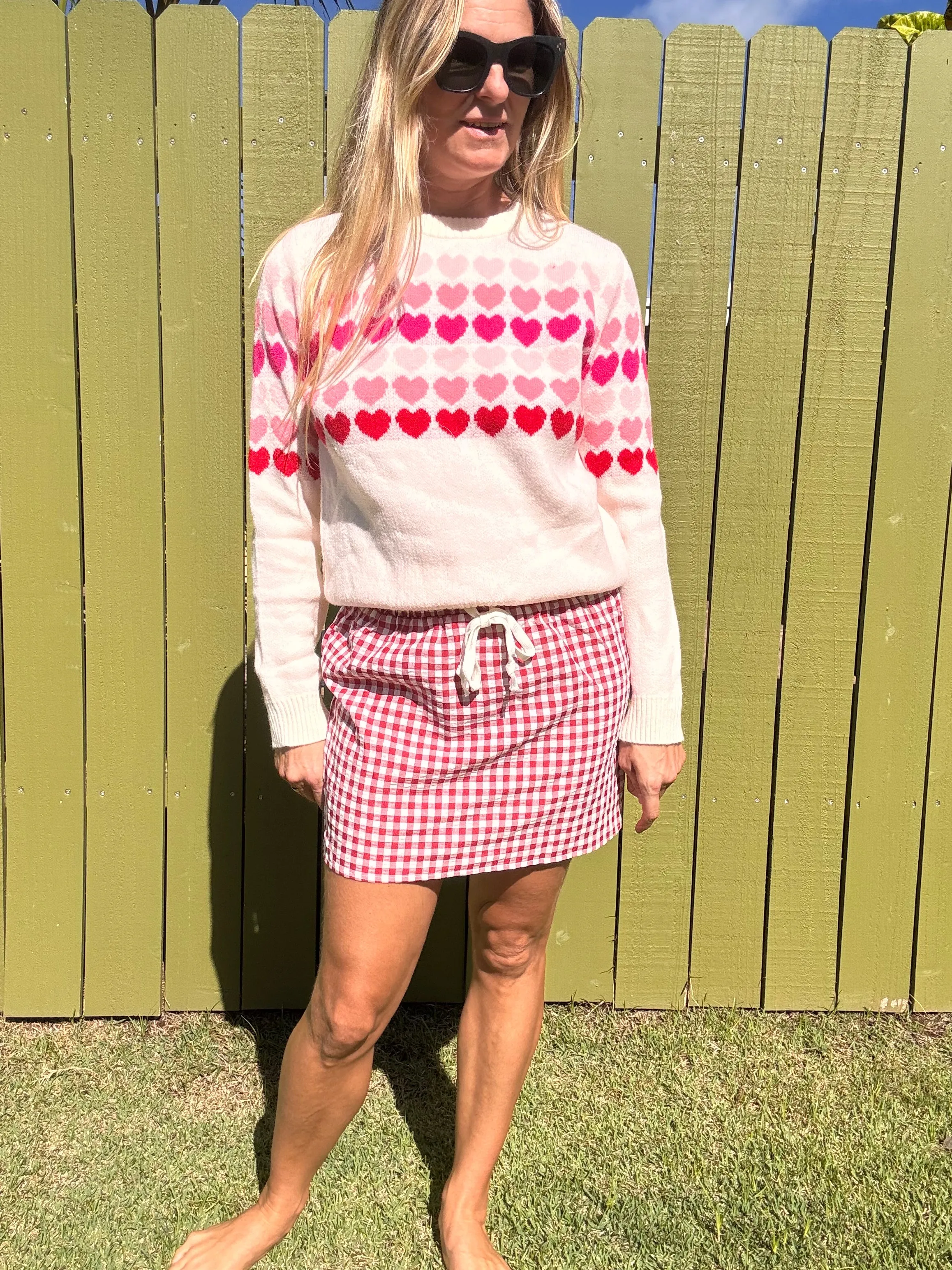 Red Ruby Gingham Mini Skirt