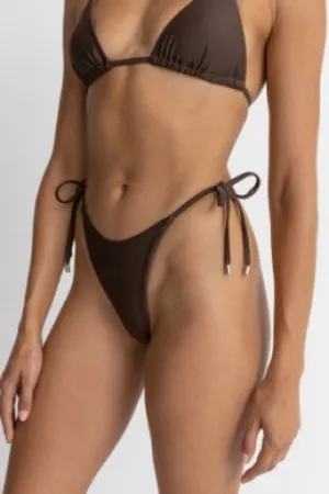 RHYTHM Classic tie side hi cut bikini bottom-chocolate