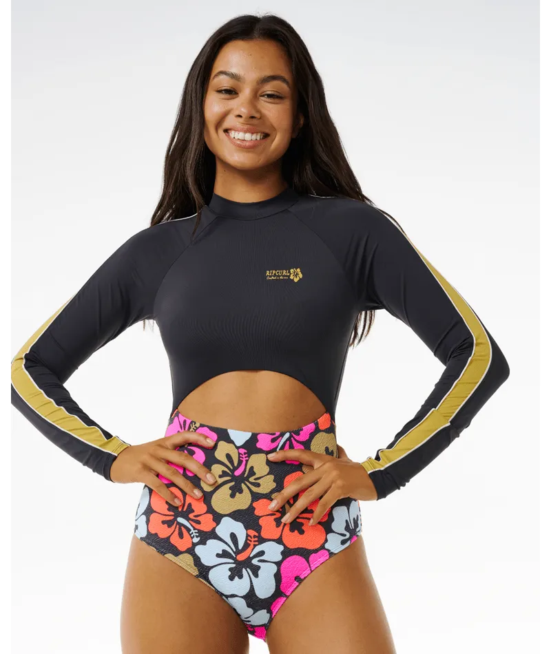 Rip Curl Hibiscus Heat Plice L/S One Piece-Multi