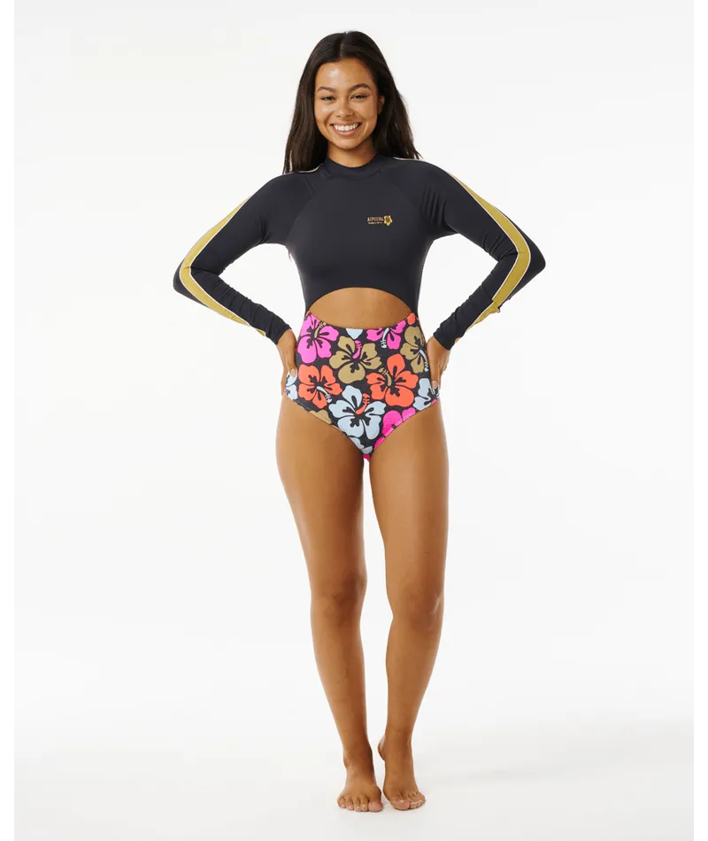 Rip Curl Hibiscus Heat Plice L/S One Piece-Multi