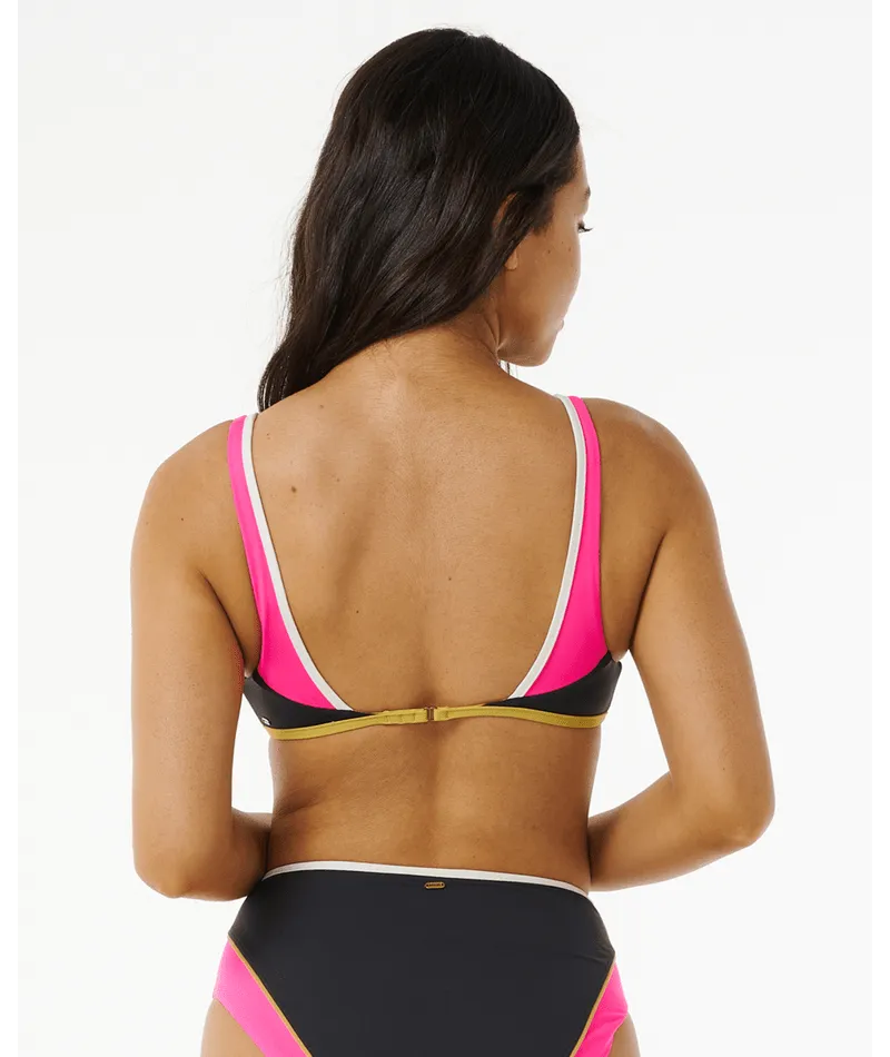 Rip Curl Hibiscus Heat Splice Crop Top-Washed Black