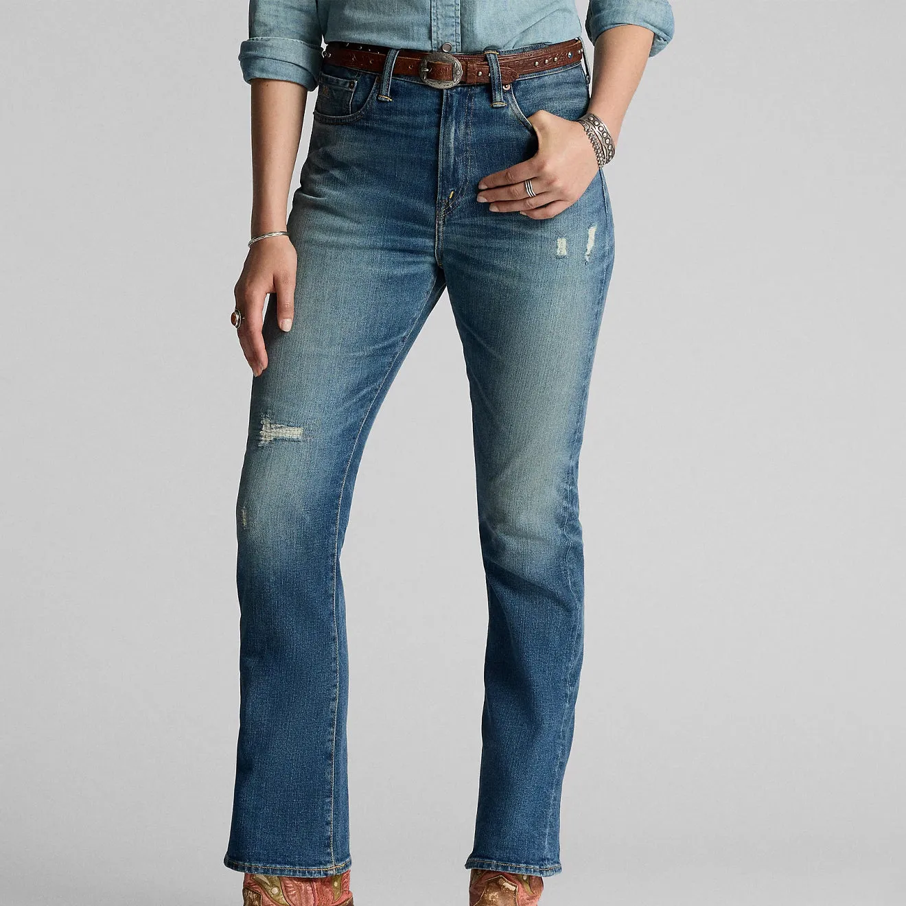 RRL by Ralph Lauren Womens Vintage Boot Eastbend Jean Eastbend Wash