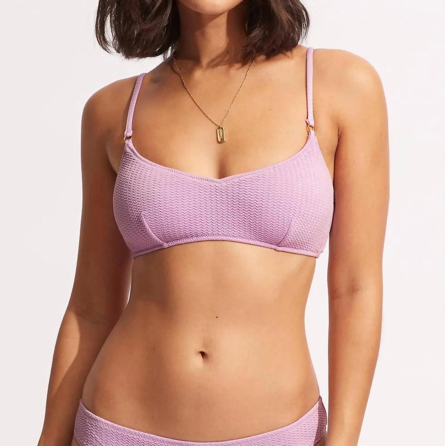 Sea Dive Bralette Adjustable Top In Lilac