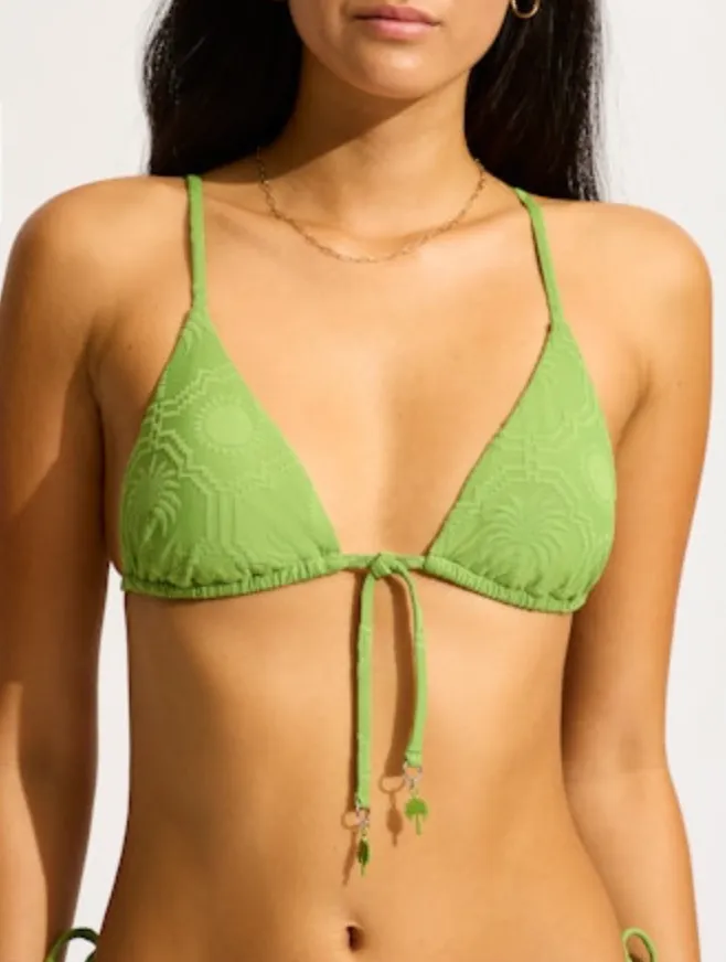 SEAFOLLY Oasis Slide Tri Bikini Top - Sage