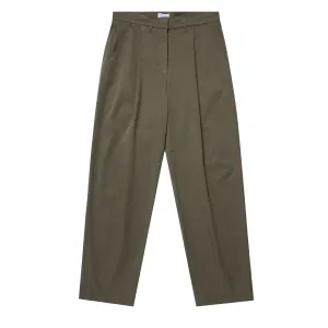 Sunspel Womens Pleated Chino Pale Khaki