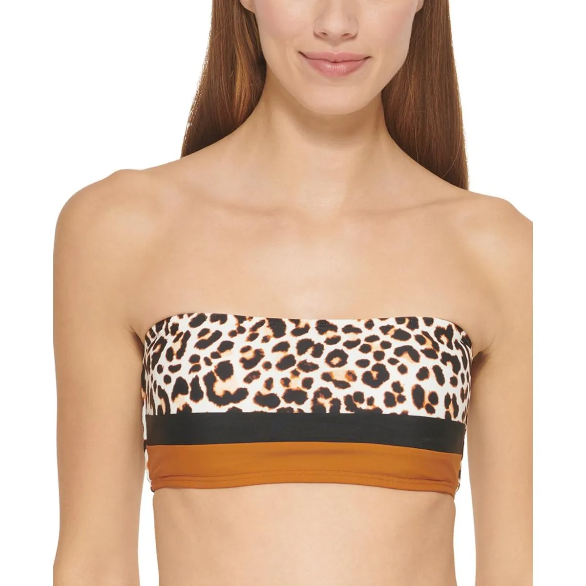 Womens Animal Print Removable Straps Bikini Swim top