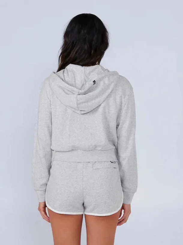 Women's Cruisin Crop Zip Up Hoodie - Athletic Heather