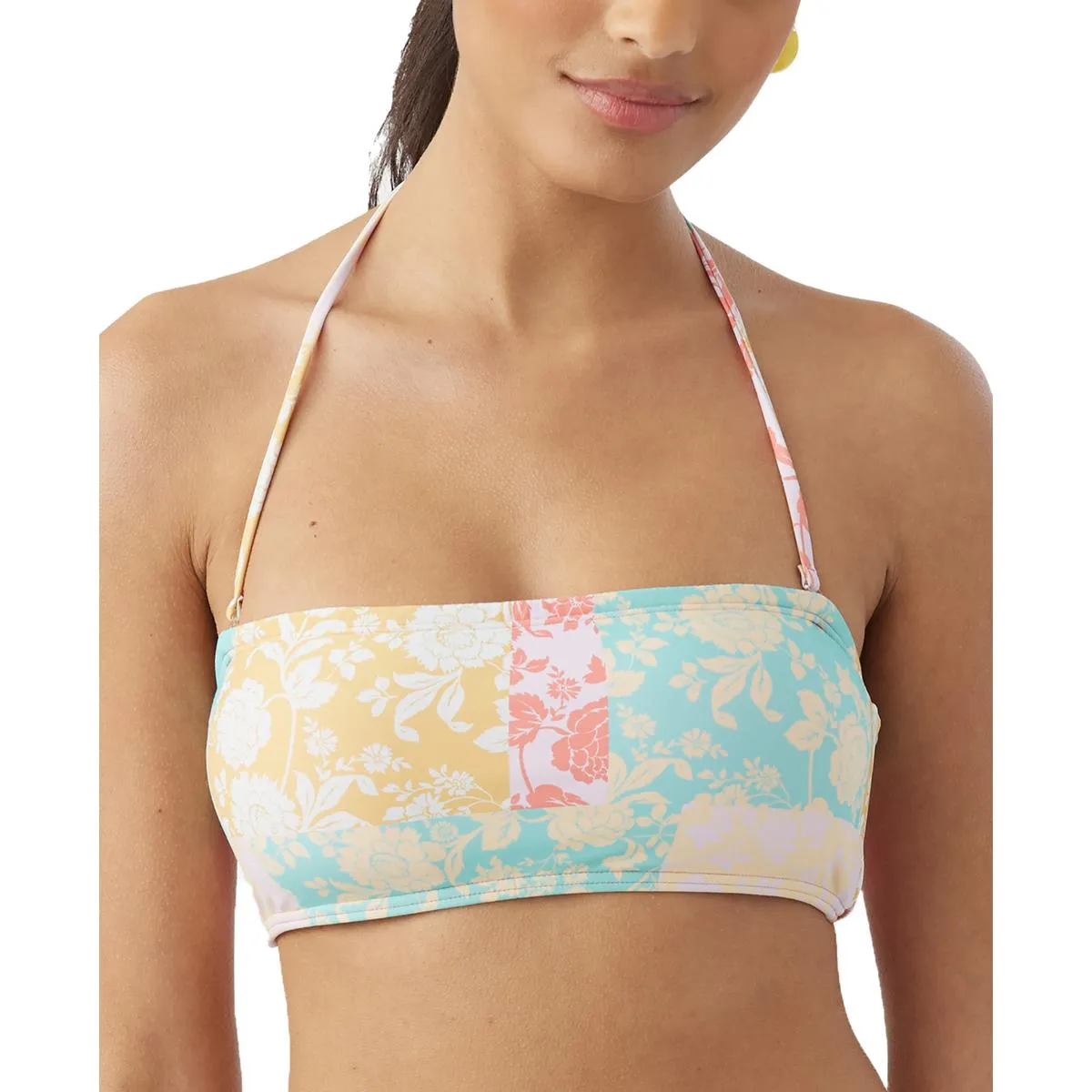 Womens Floral Removable Straps Bikini Swim top