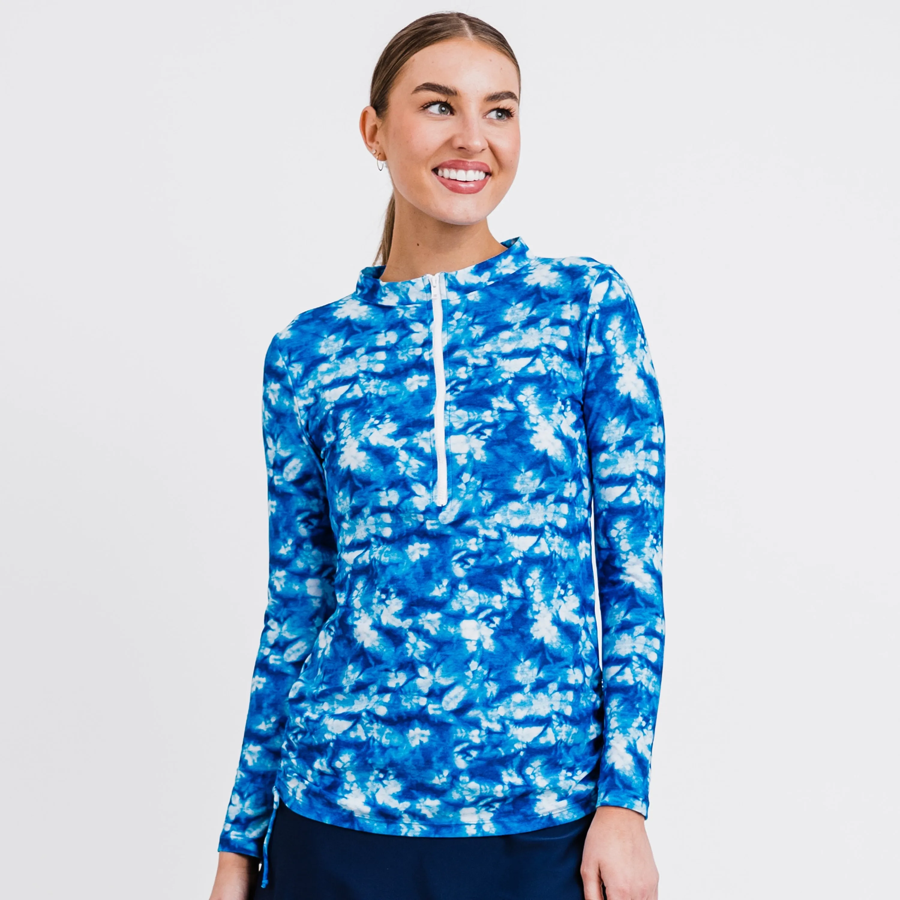 Women's Half-Zip Long Sleeve Rash Guard Nora Swim Top