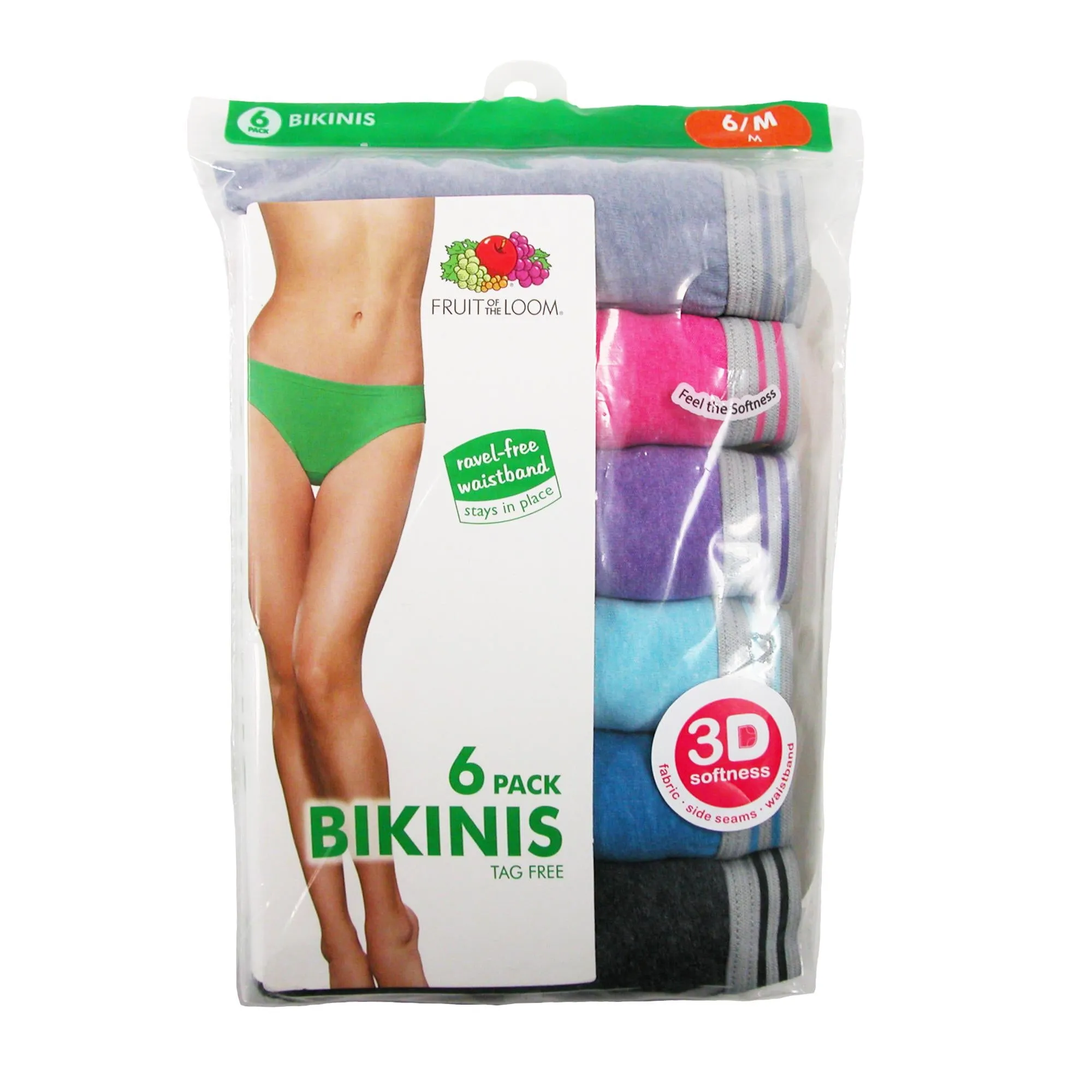 Women's Heathered Bikini Underwear (Pack of 6)