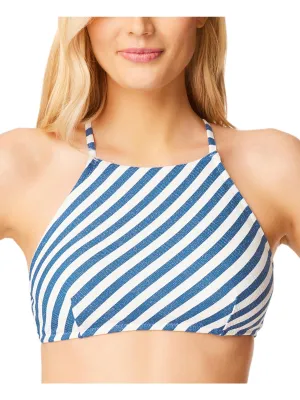 Womens Metallic Striped Bikini Swim top