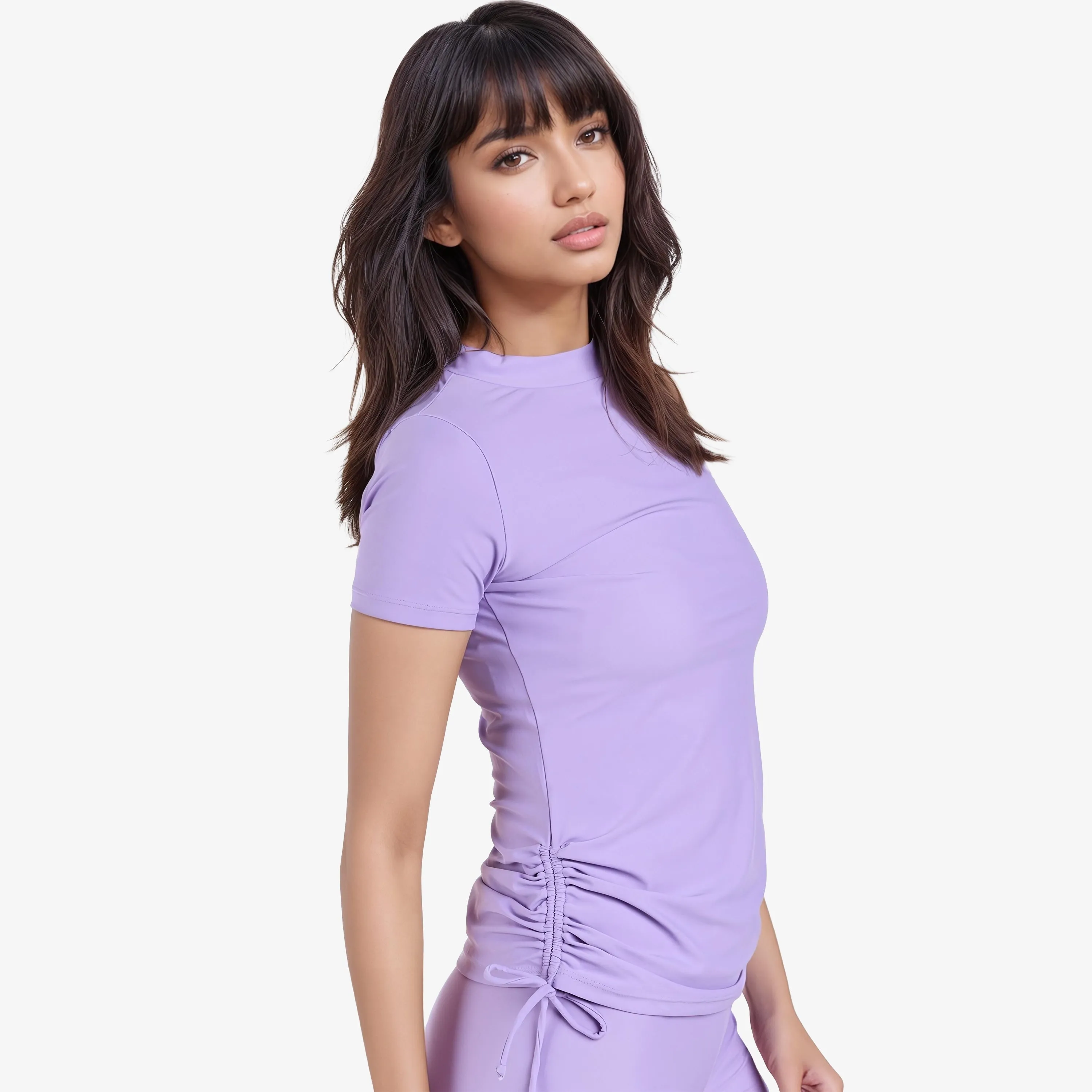Women's Mock Neck Short Sleeve Adele Swim Top