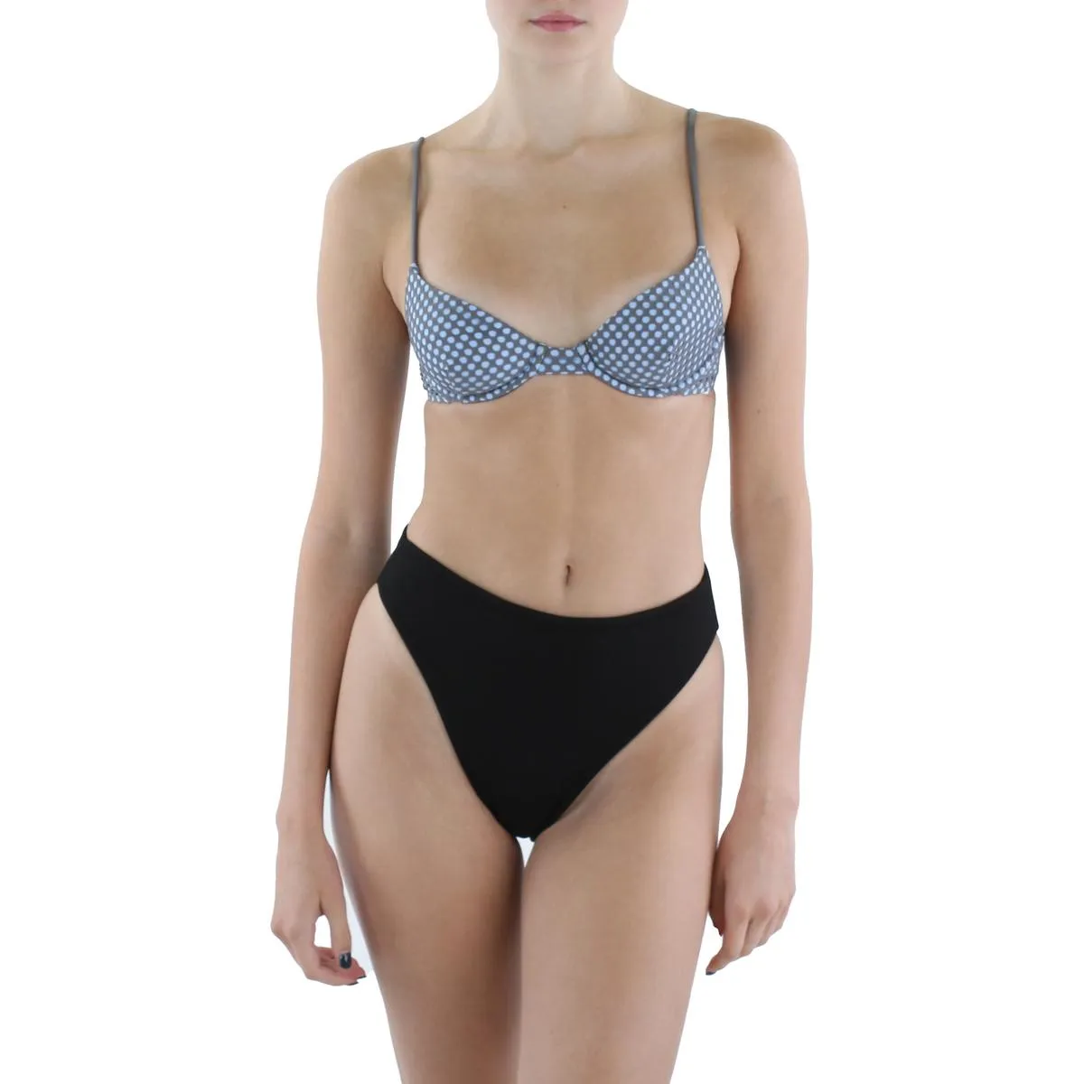 Womens Perforated Balconette Bikini Swim Top