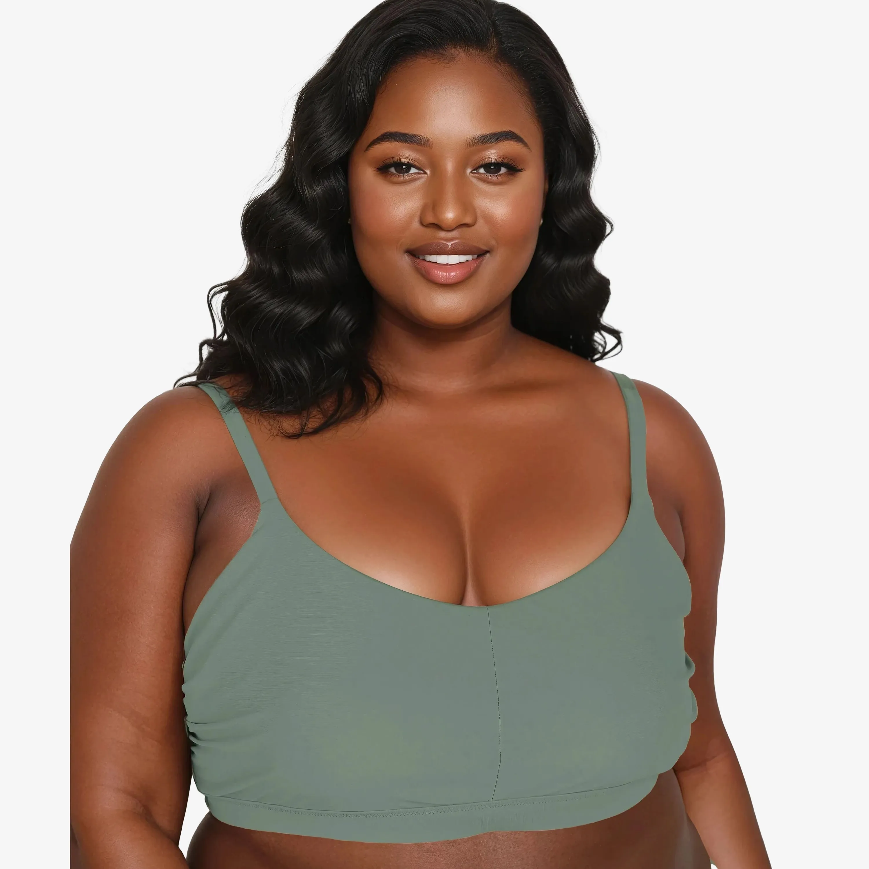 Women's Plus Adjustable Strap Clasp Swim Bra