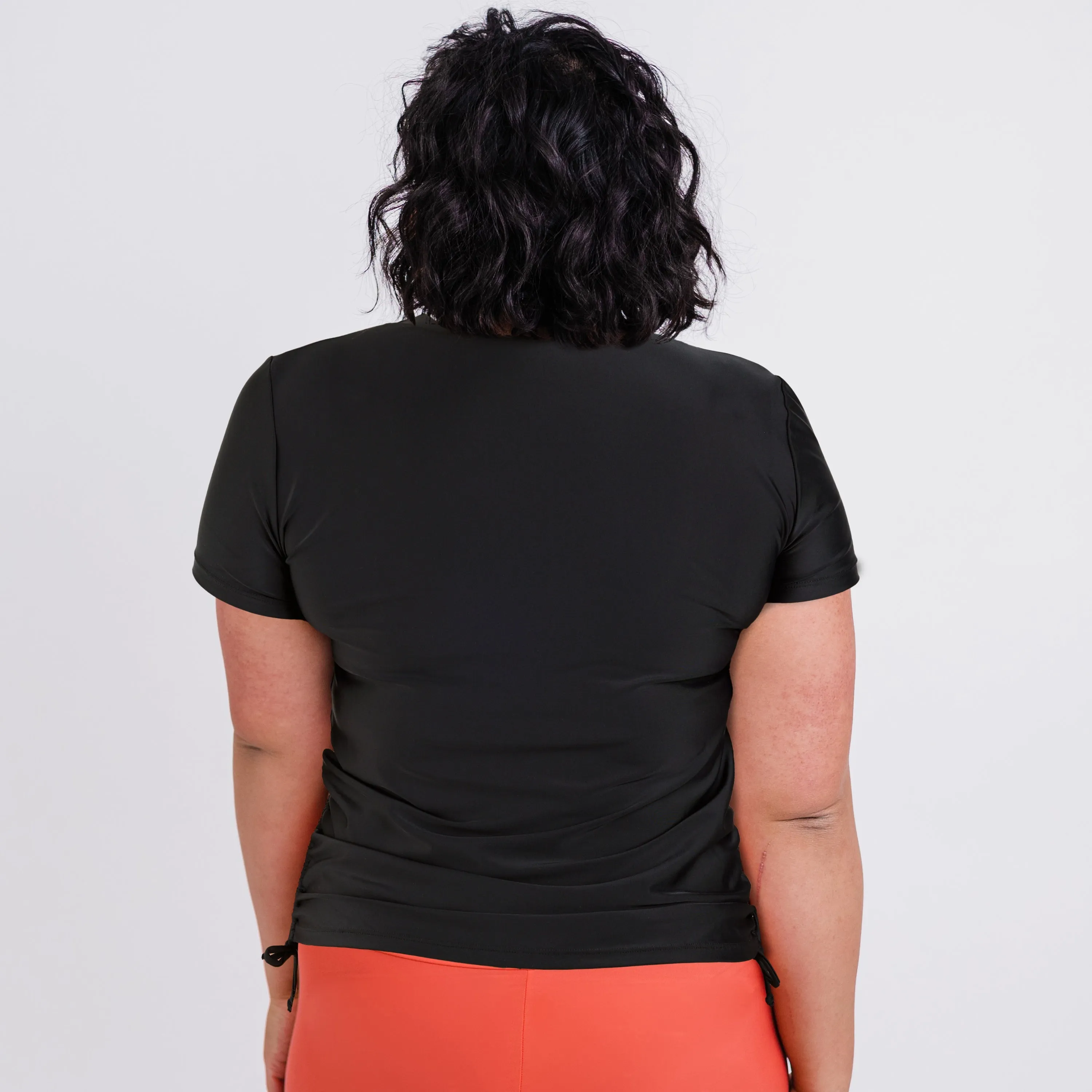 Women's Plus Mock Neck Short Sleeve Adele Swim Top