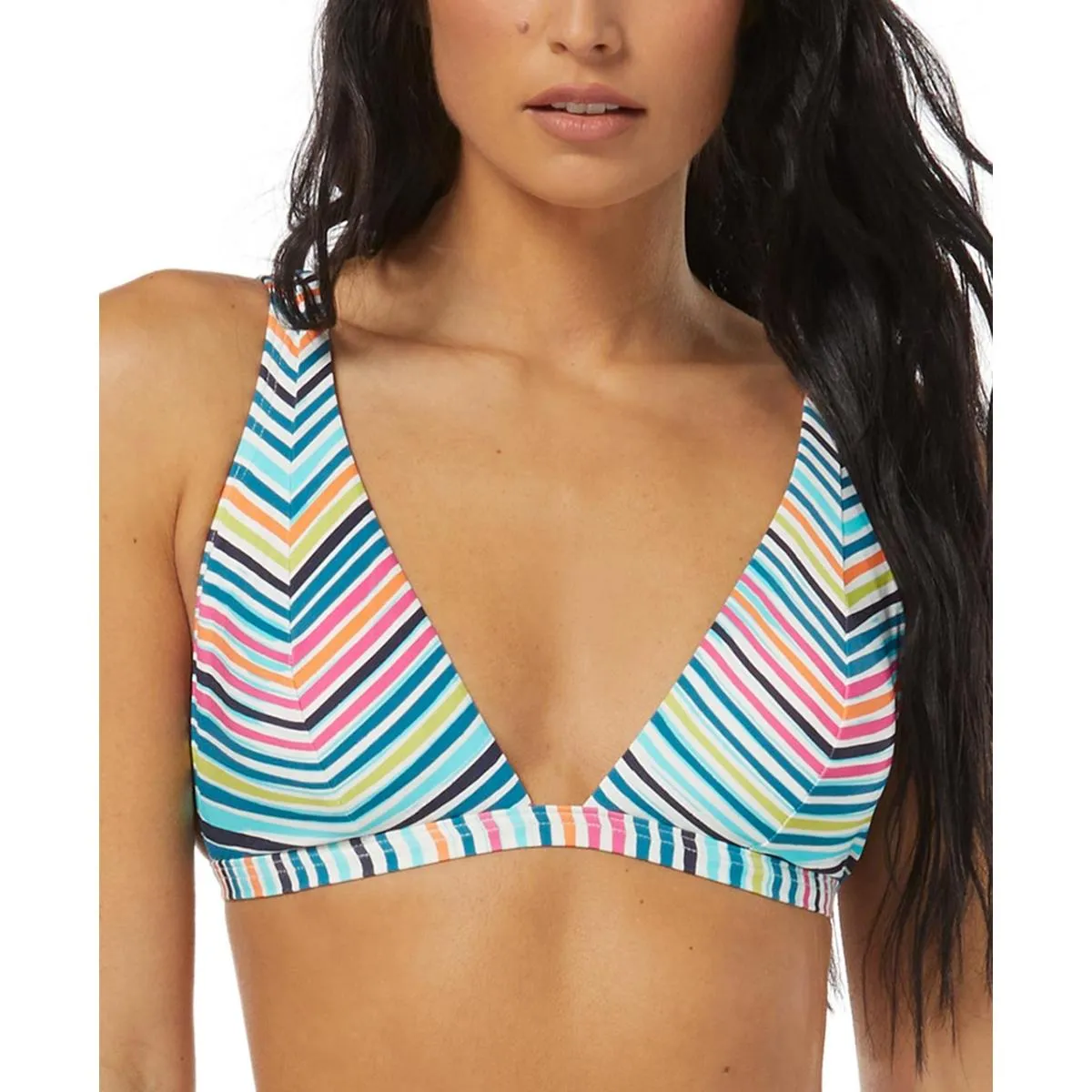 Womens Striped Lined Bikini Swim top