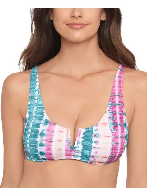 Womens Striped V-Wire Bikini Swim top