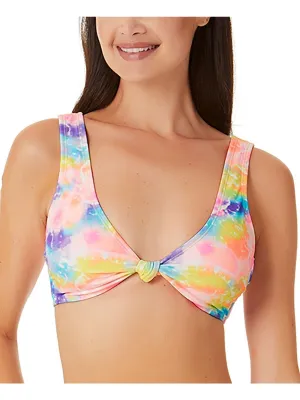 Womens Tie-Dye V-Neck Bikini Swim top