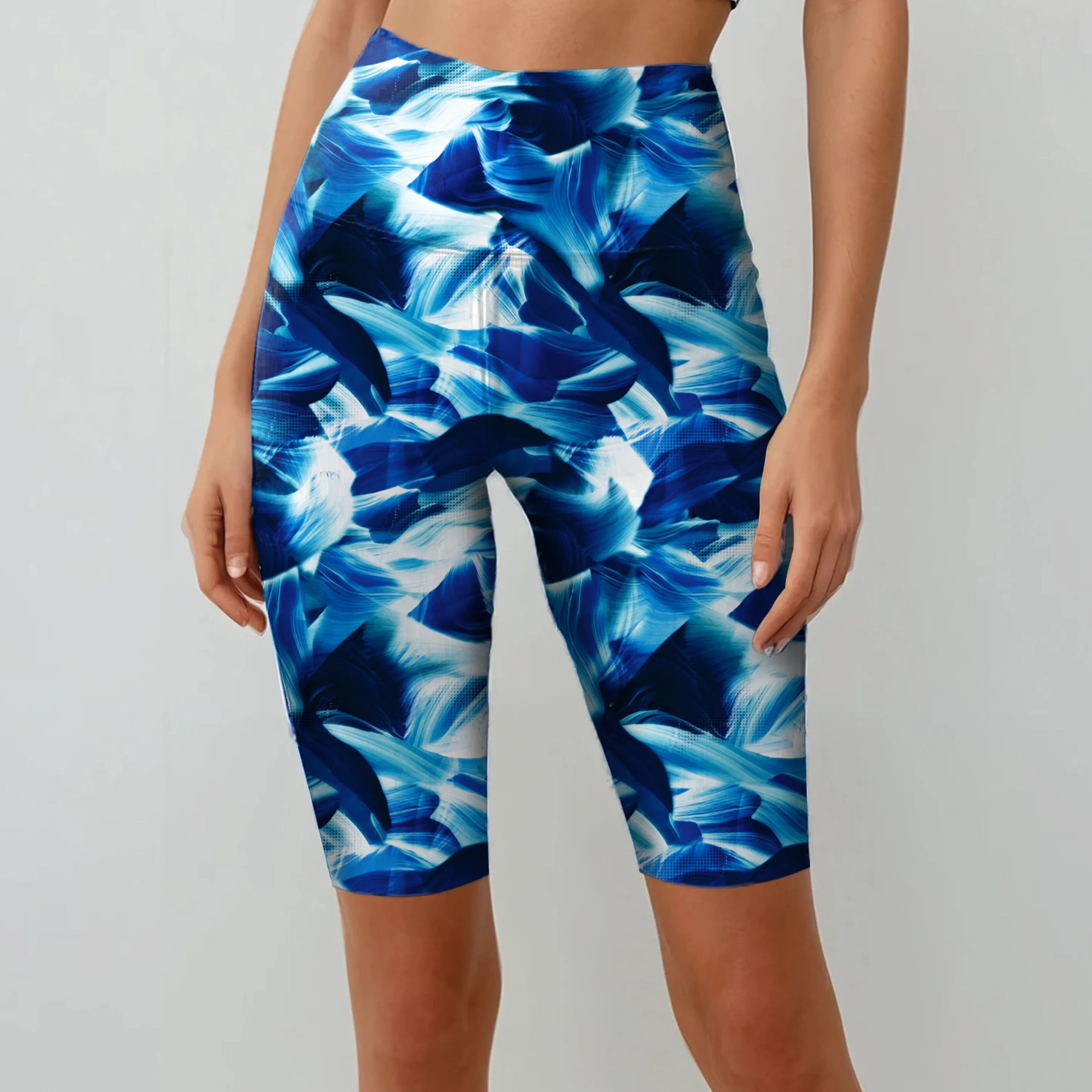 Women's Tummy Control Long Bike Swim Shorts