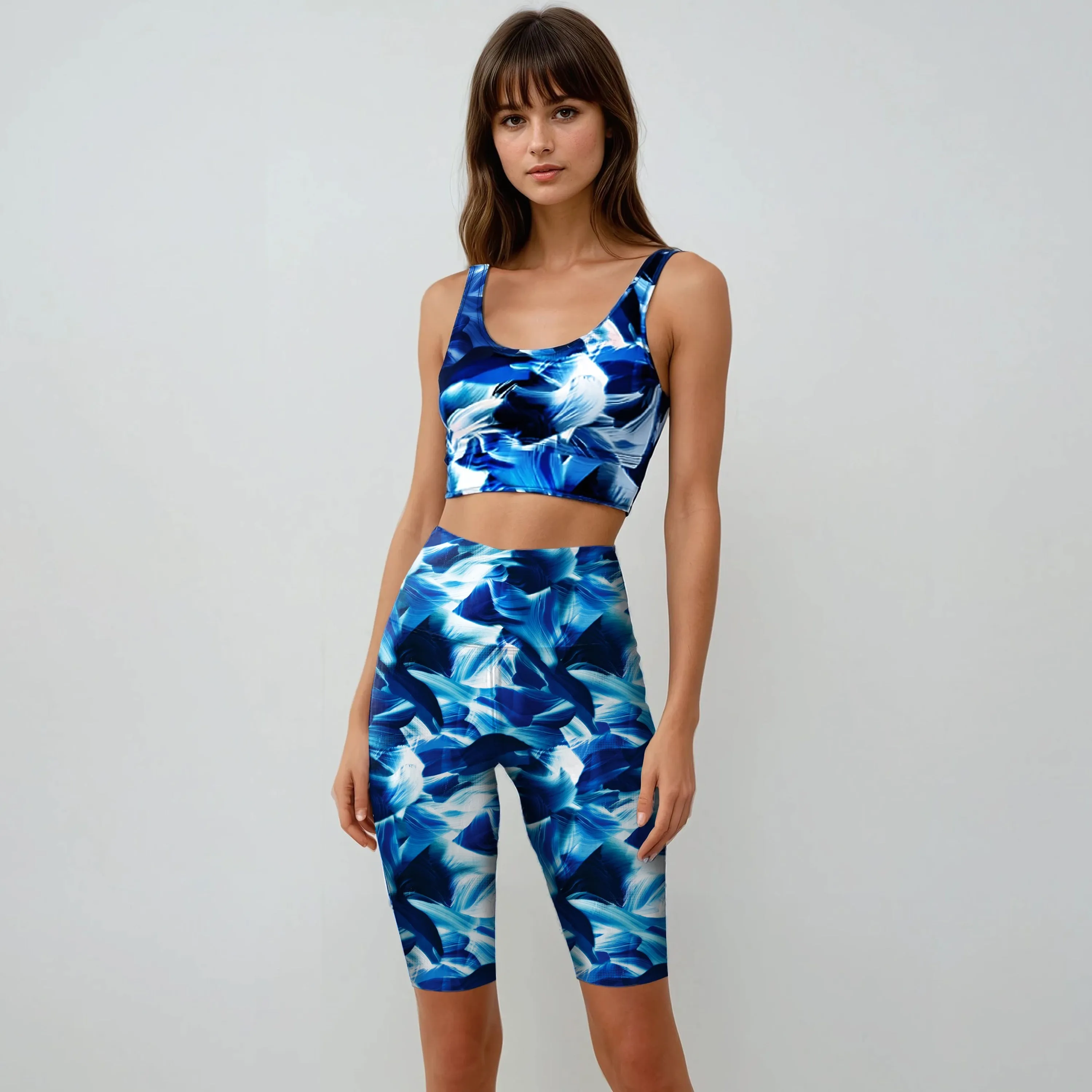 Women's Tummy Control Long Bike Swim Shorts